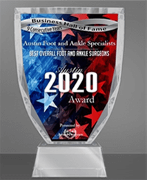 Logo Recognizing Austin Foot and Ankle Specialists's affiliation with Business Hall of Fame 2020