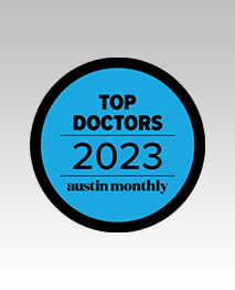 Logo Recognizing Austin Foot and Ankle Specialists's affiliation with Austin Monthly Top Doctors 2023